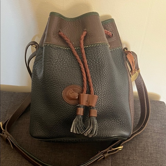 Dooney & Bourke Navy and Brown Crossbody Bag - Picture 2 of 4